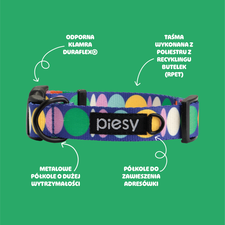 PIESY 🐕 Obroża z klamrą "Draże Piesiarze"