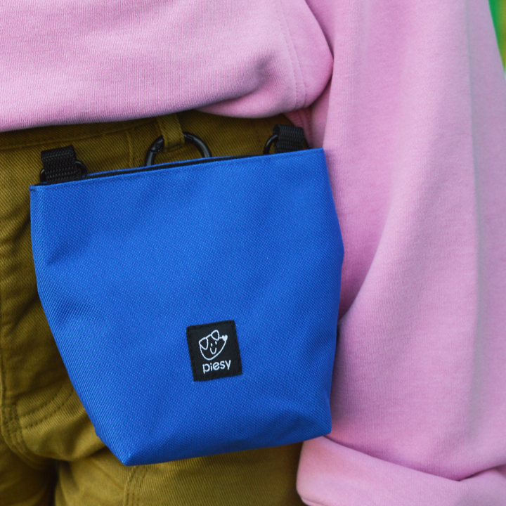 PIESY 🐕 Saszetka na smaczki niebieska